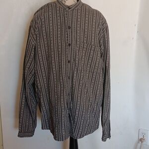 Scully Black and Gray Striped Casual Button Down Shirt